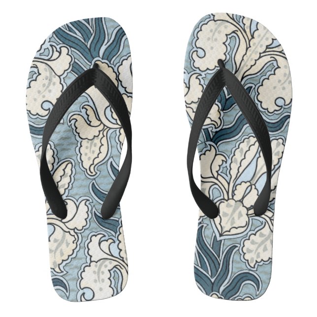 Chanclas Arte Antiguo Moderno, Flores de Iris de Jardín Azu (Plantilla)