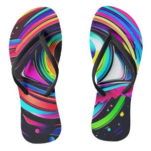 Chanclas Arte de Ojo Psicodélico Vibrante