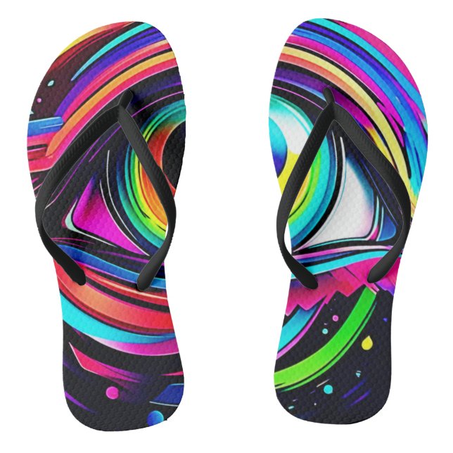 Chanclas Arte de Ojo Psicodélico Vibrante (Plantilla)