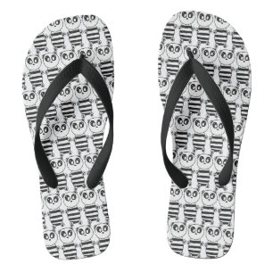 Chanclas Arte de panda blanco y negro juguetón