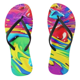 Chanclas Arte de pintura vibrante y arremolinada