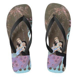 Chanclas Arte Deco Antiguo Fuegos Artificiales Le Feu, Geor