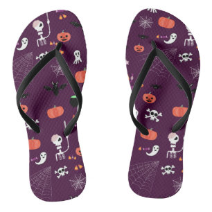 Chanclas Arte espeluznante y lindo de Halloween