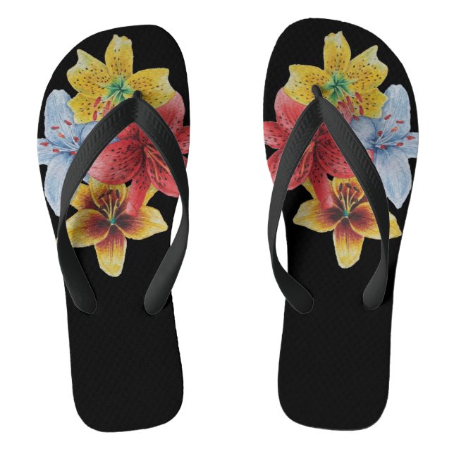 Chanclas arte floral original de flores de lirio (Plantilla)