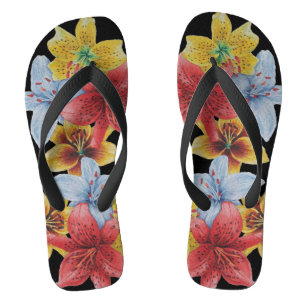 Chanclas arte floral original de flores de lirio