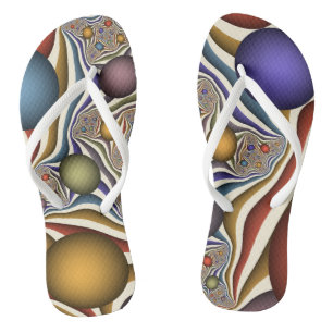 Chanclas Arte Fractal abstracto, colorido, moderno