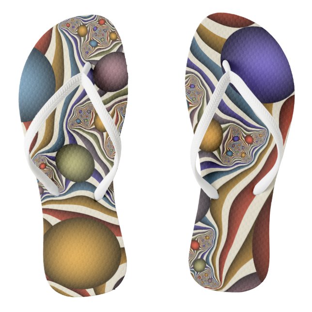 Chanclas Arte Fractal abstracto, colorido, moderno (Plantilla)