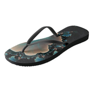 Chanclas Arte fractal azul