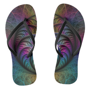 Chanclas Arte fractal colorido con estampado trippy