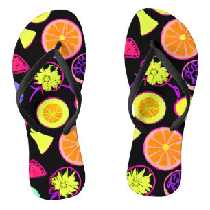 Chanclas Artesanía de Frutas Neón Vibrantes