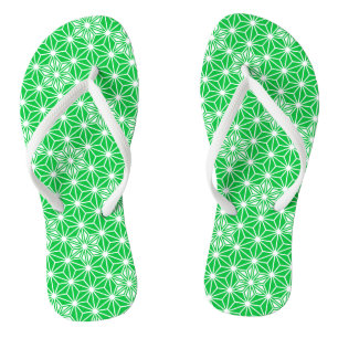 Chanclas Asanoha japonés o patrón de estrella, verde jade