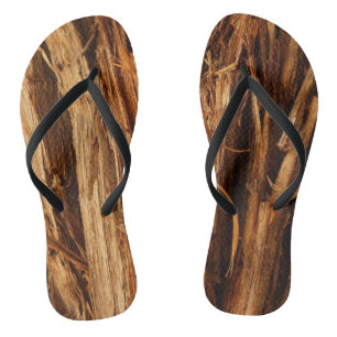 Chanclas Aspecto de la corteza de madera con textura de ced