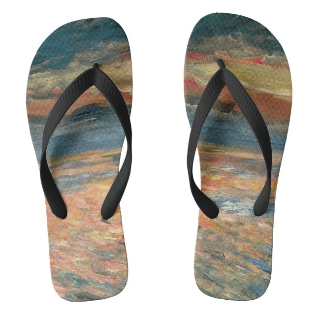 Chanclas Atardecer en el mar por Pierre Renoir, Bella Artes (Plantilla)