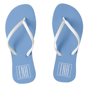 Chanclas Audaz Monograma Moderno 3 Iniciales Azul suave
