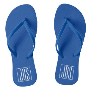 Chanclas Audaz Monograma Moderno 3 Iniciales Blanco Sobre