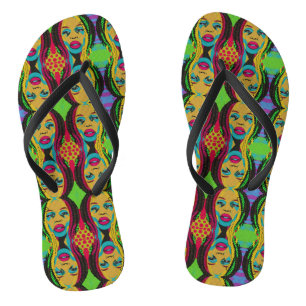 Chanclas Audaz Pop Art-Afroamericana Con Locos