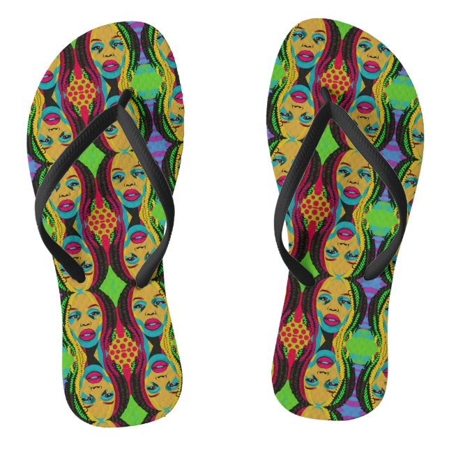Chanclas Audaz Pop Art-Afroamericana Con Locos (Plantilla)