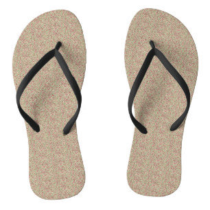 Chanclas Auténtico floral caqui y burgundy de los años 40