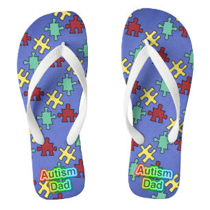 Chanclas Autismo Papá unisex Flip Flops adulto, Wide Straps