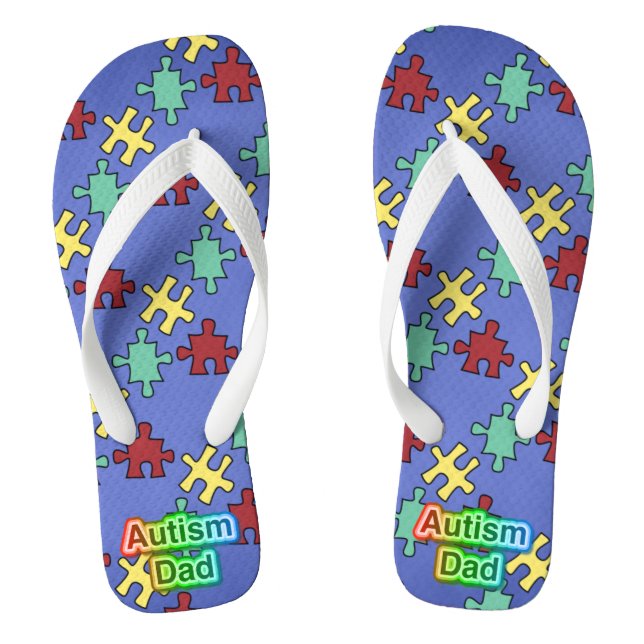 Chanclas Autismo Papá unisex Flip Flops adulto, Wide Straps (Plantilla)