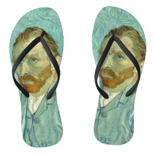 Chanclas Autorretrato de Vincent Van Gogh con fondo azul