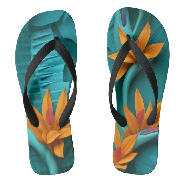Chanclas Ave 3D verde del paraíso FLowers Flip Flops (Plantilla)