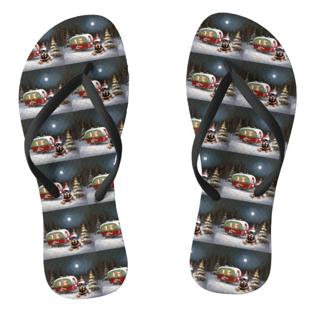 Chanclas Aventura de Navidades de Caravana de Winter Rottwe (Plantilla)