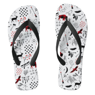 Chanclas Aventuras de búfalo: ID599 de plástico rojo y negr