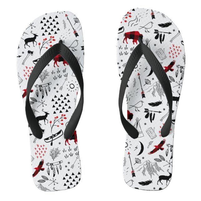 Chanclas Aventuras de búfalo: ID599 de plástico rojo y negr (Plantilla)