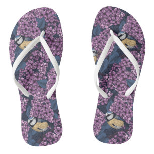 Chanclas Aves en un jardín lila violeta