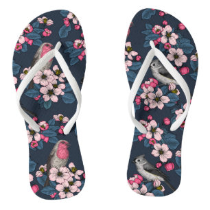 Chanclas Aves y flores