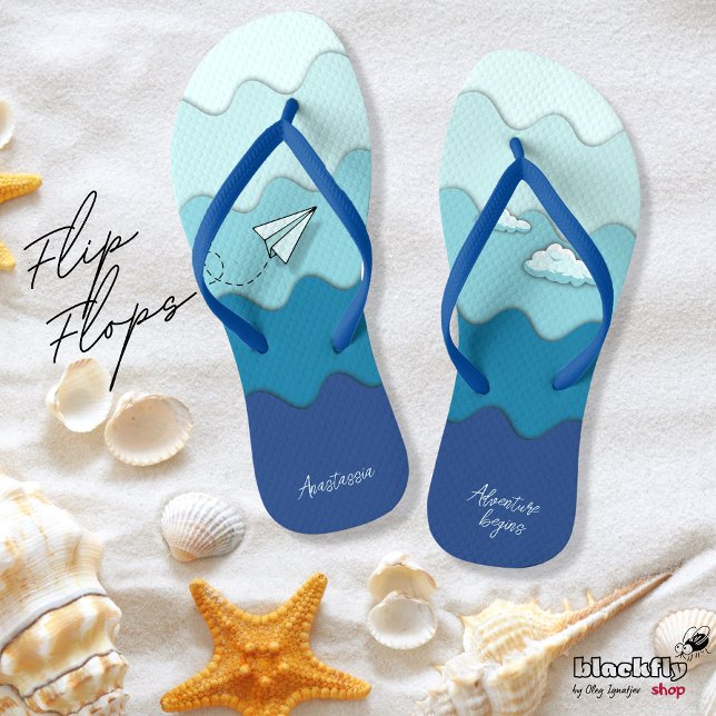 Chanclas Avión de papel | La aventura comienza activa, play (Subido por el creador)