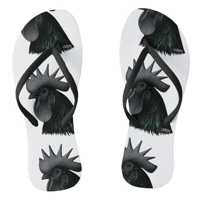 Chanclas Ayam Cemani Rooster Head (Plantilla)