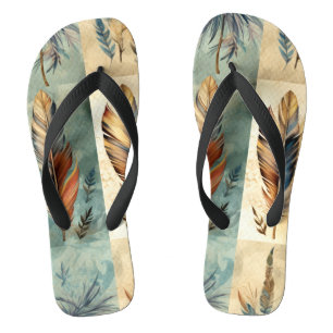 Chanclas Aztec Tribal Feathers Medicine Stick