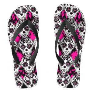 Chanclas Azucare el día del cráneo del femenino hermoso