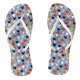 Chanclas Azul de gato gatito
