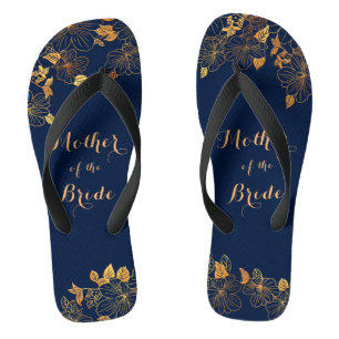 Chanclas Azul de la Marina de Oro de la Novia