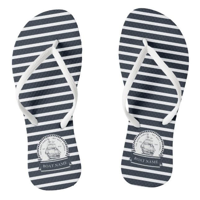 Chanclas Azul Nautico Personalizado (Plantilla)