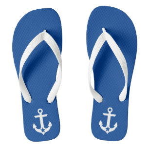 Chanclas Azul náutico y blanco del ancla de la estrella