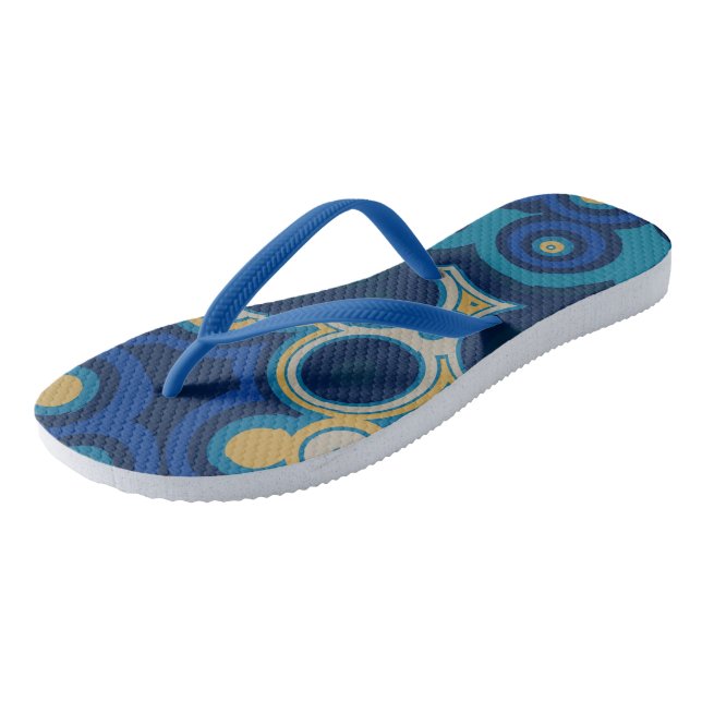 Chanclas Azul y amarillo geométrico (Angular)
