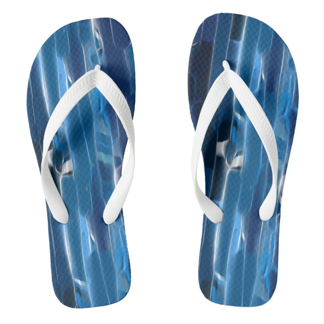Chanclas Azul y blanco abstracto   (Plantilla)