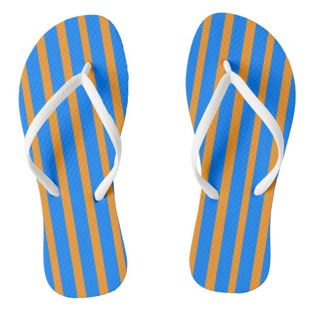 Chanclas Azul y Raya Naranja (Plantilla)