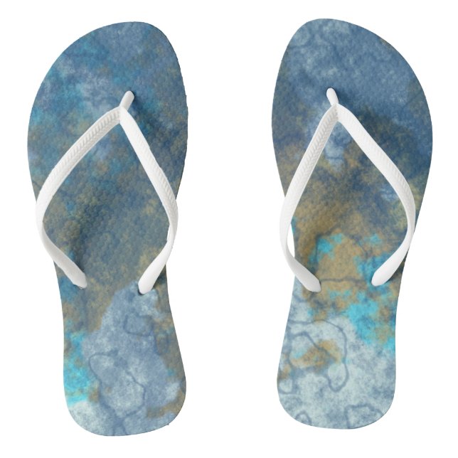 Chanclas Azul y Turquesa Abstracto (Plantilla)