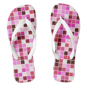 Chanclas Azulejos de Piscina, Baldosas Mosaico Rosa, Patrón