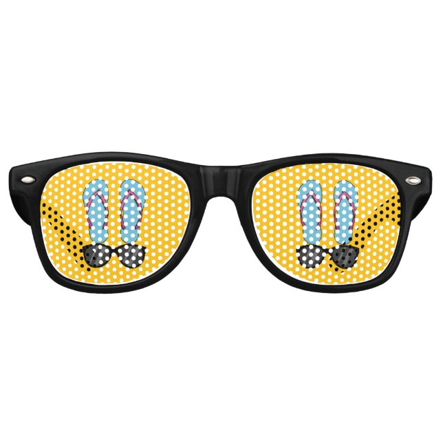 Chanclas azules de playa y gafas de sol negras (Anverso)