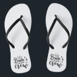 Chanclas Bachelorette rustica caligrafía Bridas Crew<br><div class="desc">Cita divertida con el equipo de Bride con corazones y florecimiento botánico,  para tu equipo de dama de honor y fiesta de novias.</div>