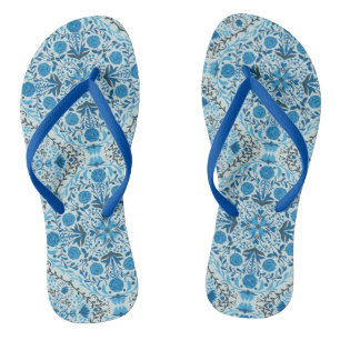 Chanclas Baldosas florales azules