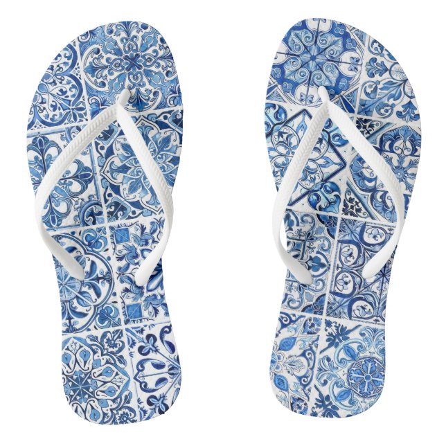 Chanclas Baldosas mediterráneas, portuguesas, azulejo, mall (Plantilla)
