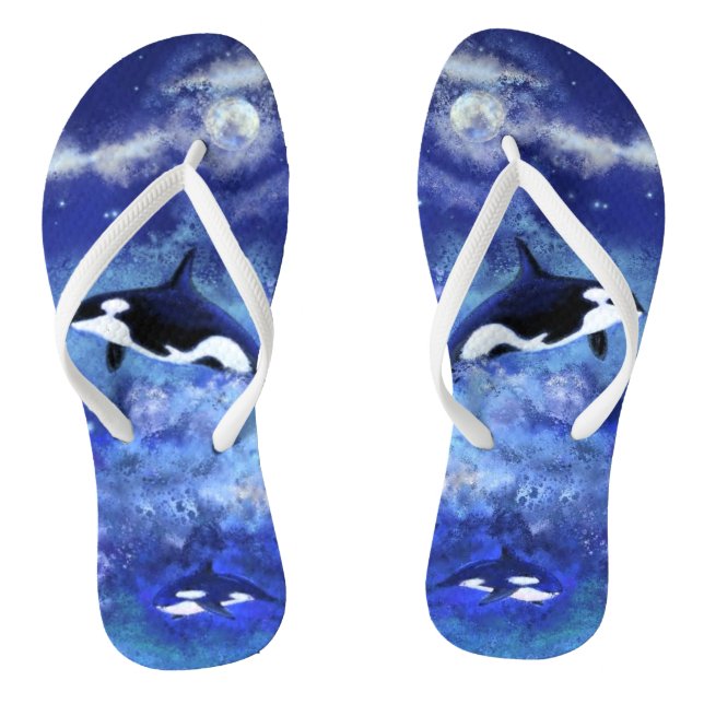 Chanclas Ballenas asesinas Flip Flops Blue Full Moon (Plantilla)
