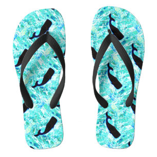 Chanclas ballenas negras nadando azul Thunder_Cove